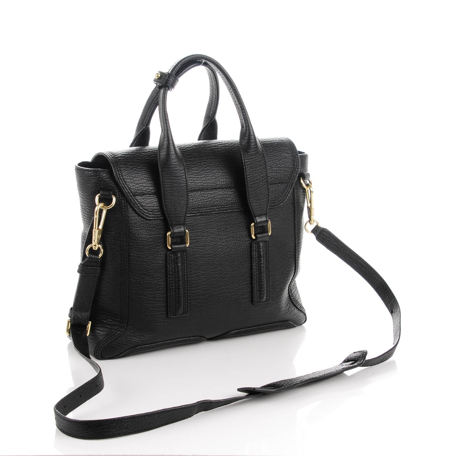 3.1 Phillip Lim 3.1 Textured Calfskin Medium Pashli Satchel Black 3 of 7