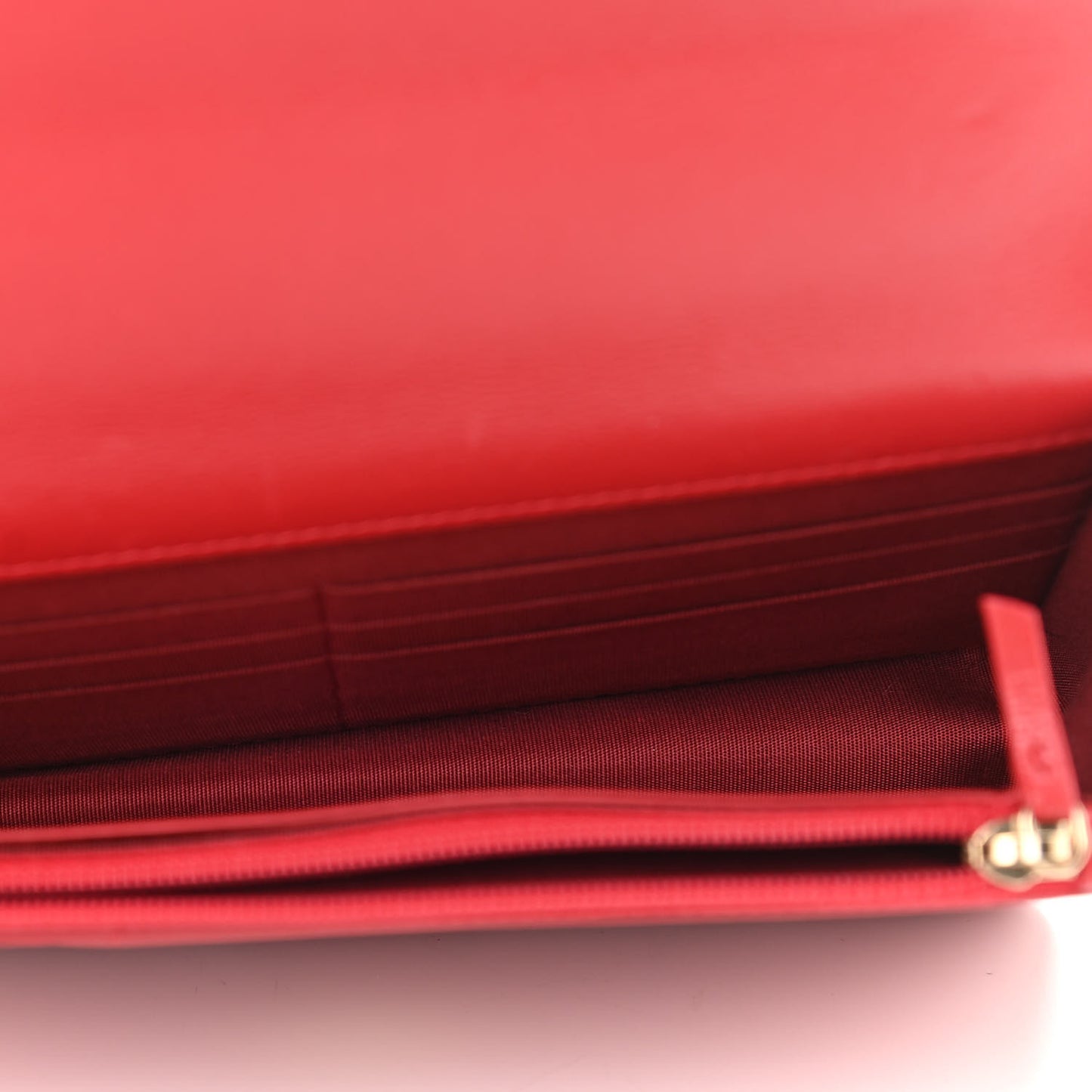 Goatskin Quilted Chanel 19 Wallet On Chain WOC Red