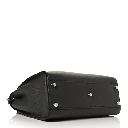 Fendi Cuoio Romano Selleria Bi-Color Medium Peekaboo Iconic Satchel Asfalto Latte 4 of 13