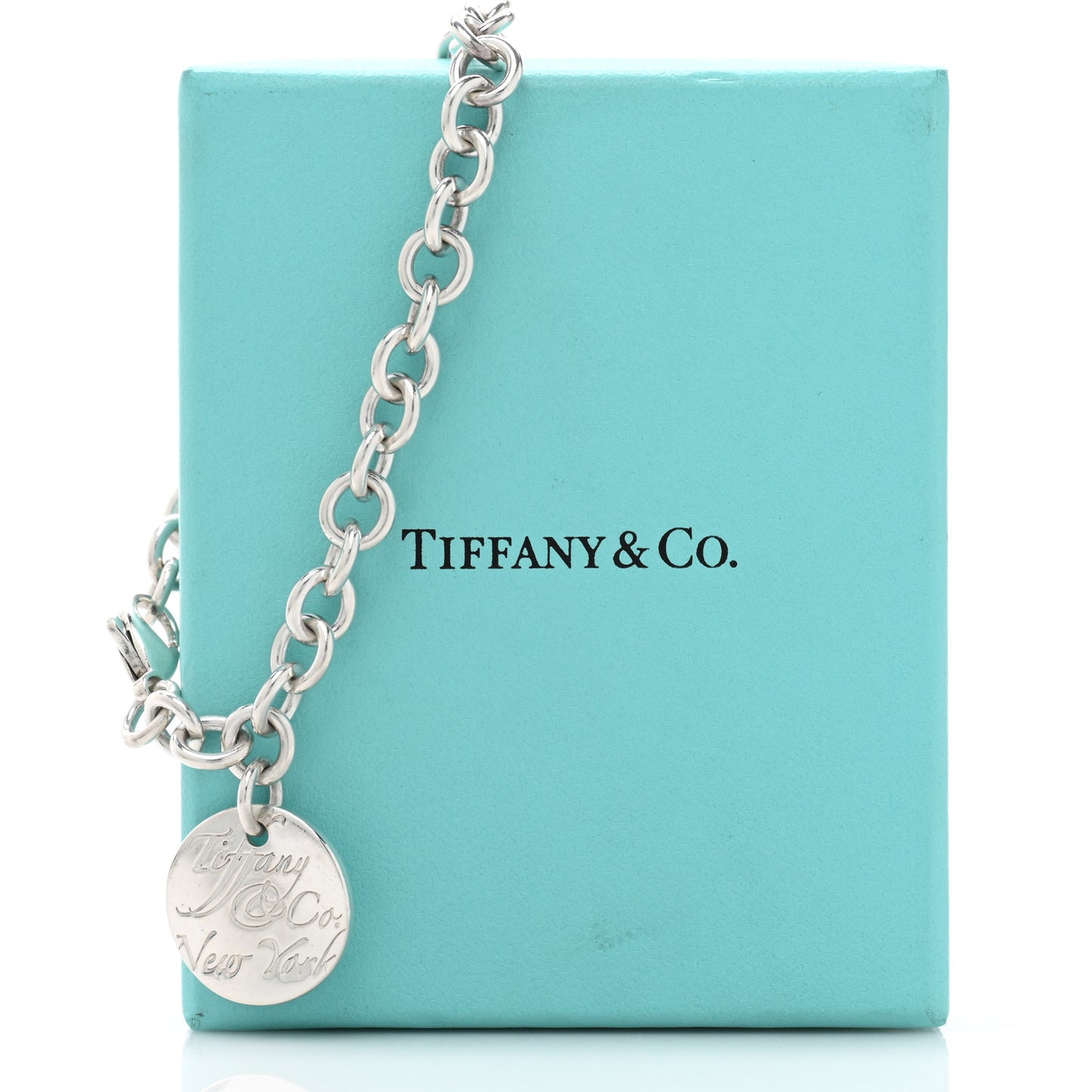 Sterling Silver Notes Round Tag Charm Bracelet