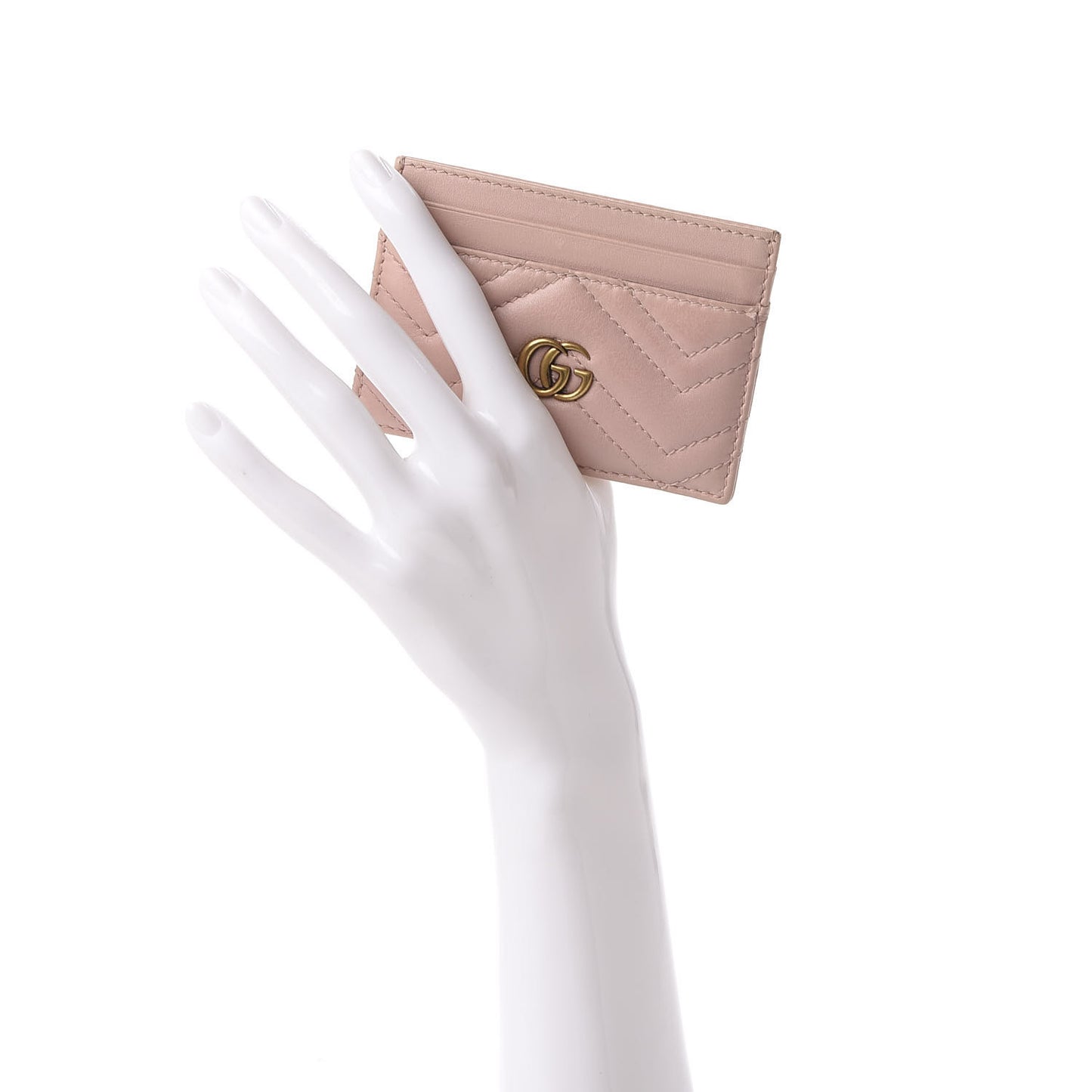 Calfskin Matelasse GG Marmont Card Holder Perfect Pink