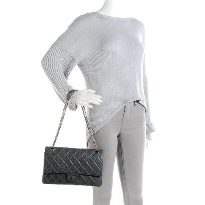 Chanel Aged Calfskin Quilted 50th Anniversary 2.55 Reissue 226 Flap Grey 2 of 8