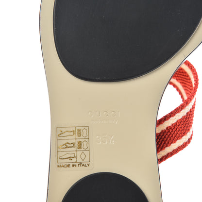 Gucci Guccissima Web Interlocking G Womens Thong Sandals 35.5 Mystic White Tabasco Red 9 of 10