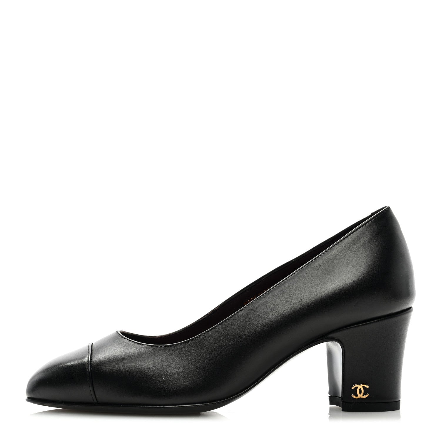 Chanel Lambskin Cap Toe CC Pumps 35.5 Black 1 of 7