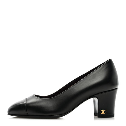 Chanel Lambskin Cap Toe CC Pumps 35.5 Black 1 of 7