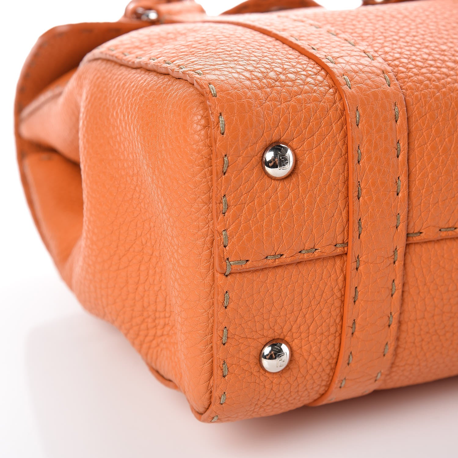 Fendi Cuoio Romano Selleria Medium Linda Satchel Orange 5 of 9