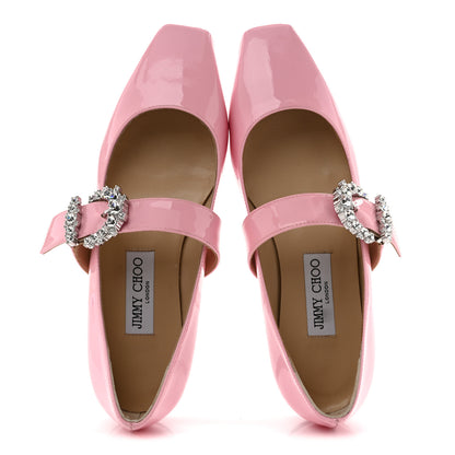 Jimmy Choo Patent Crystal Goodwin Ballerina Flats  37 Pink 2 of 12