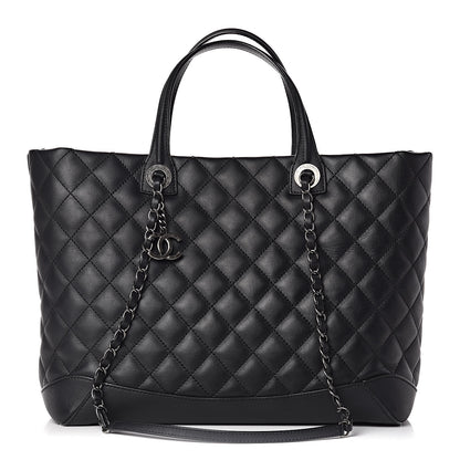 Chanel Calfskin Quilted Large Easy Shopping Tote Black 1 of 10