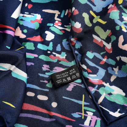 Chanel Silk CC Airlines Square Scarf Navy 6 of 6