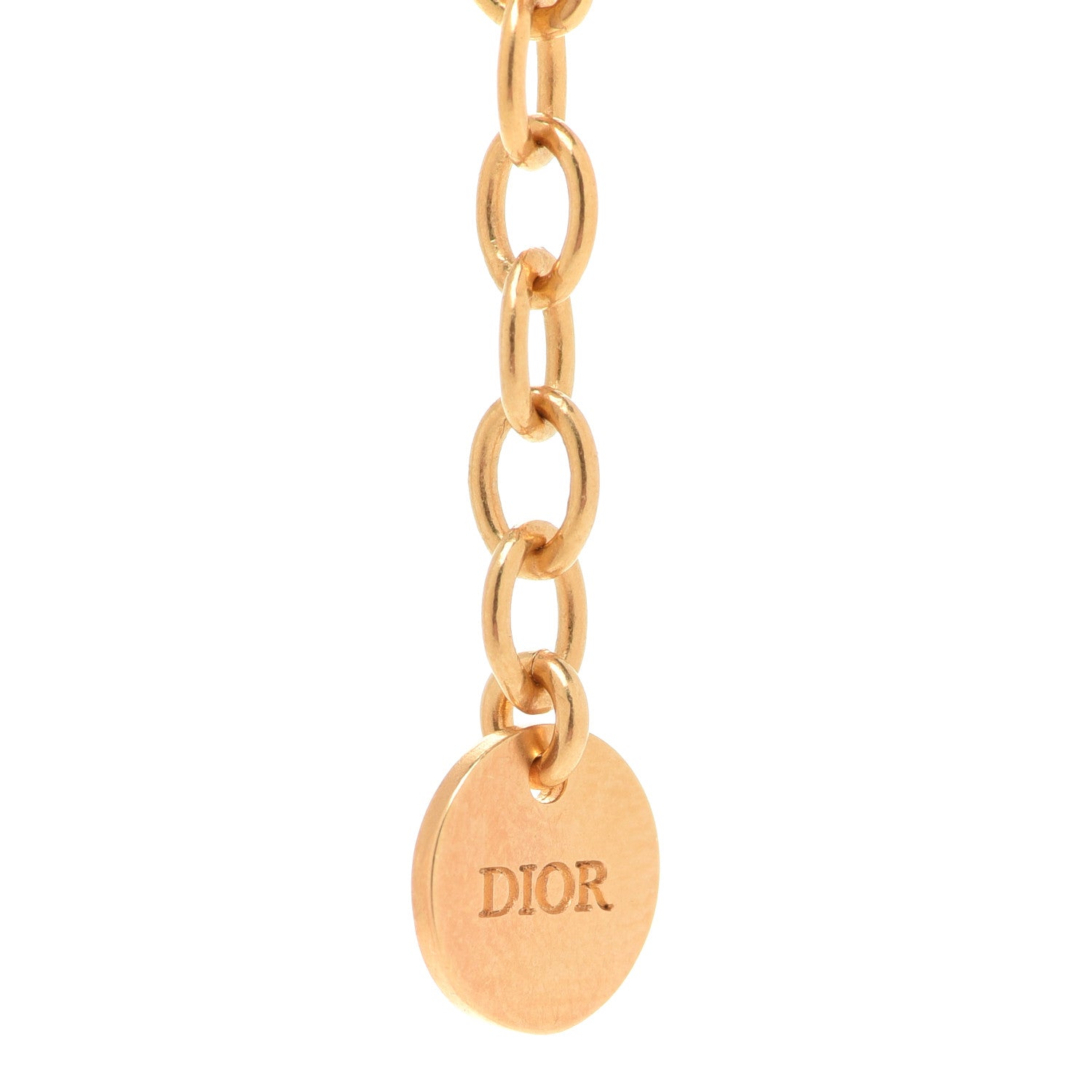 Christian Dior Metal CD Logo Necklace Gold 6 of 6