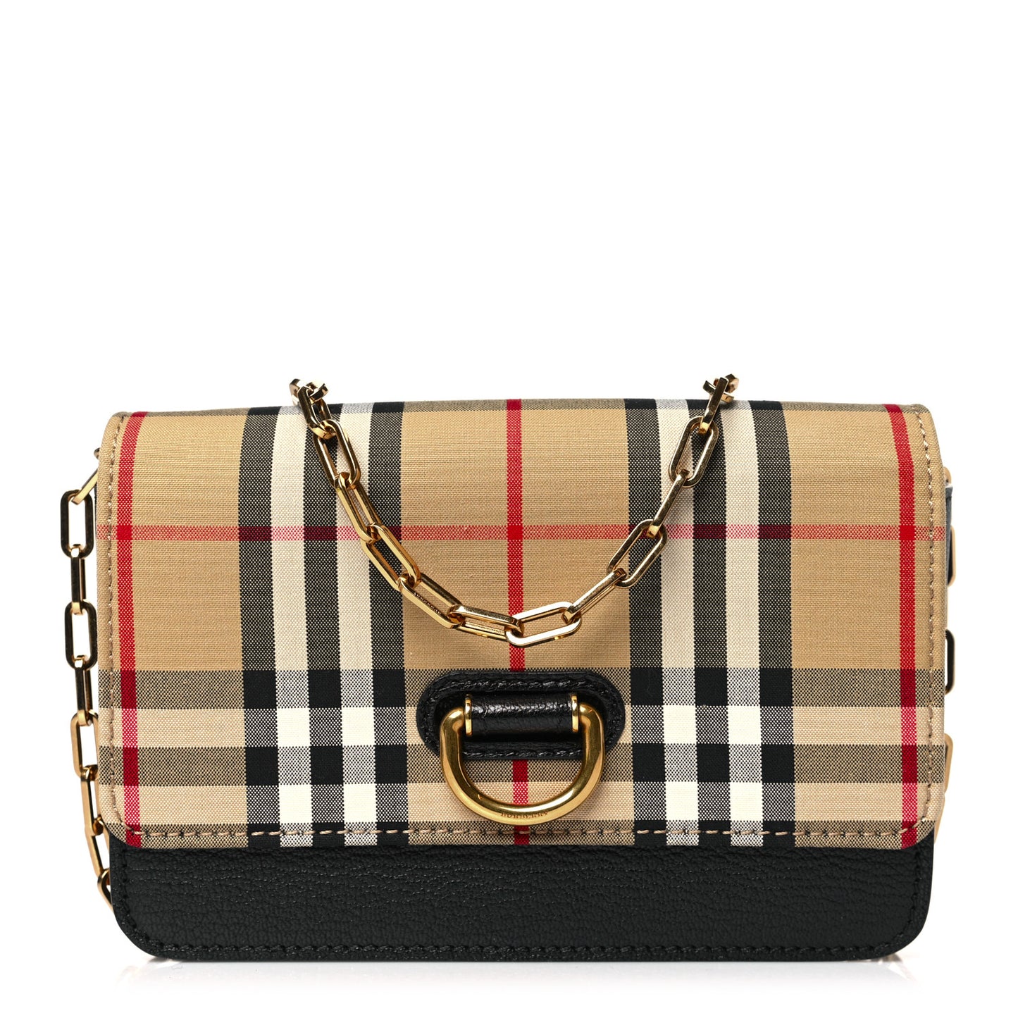 Calfskin Vintage Check Mini Hayes D-Ring Crossbody Bag Black