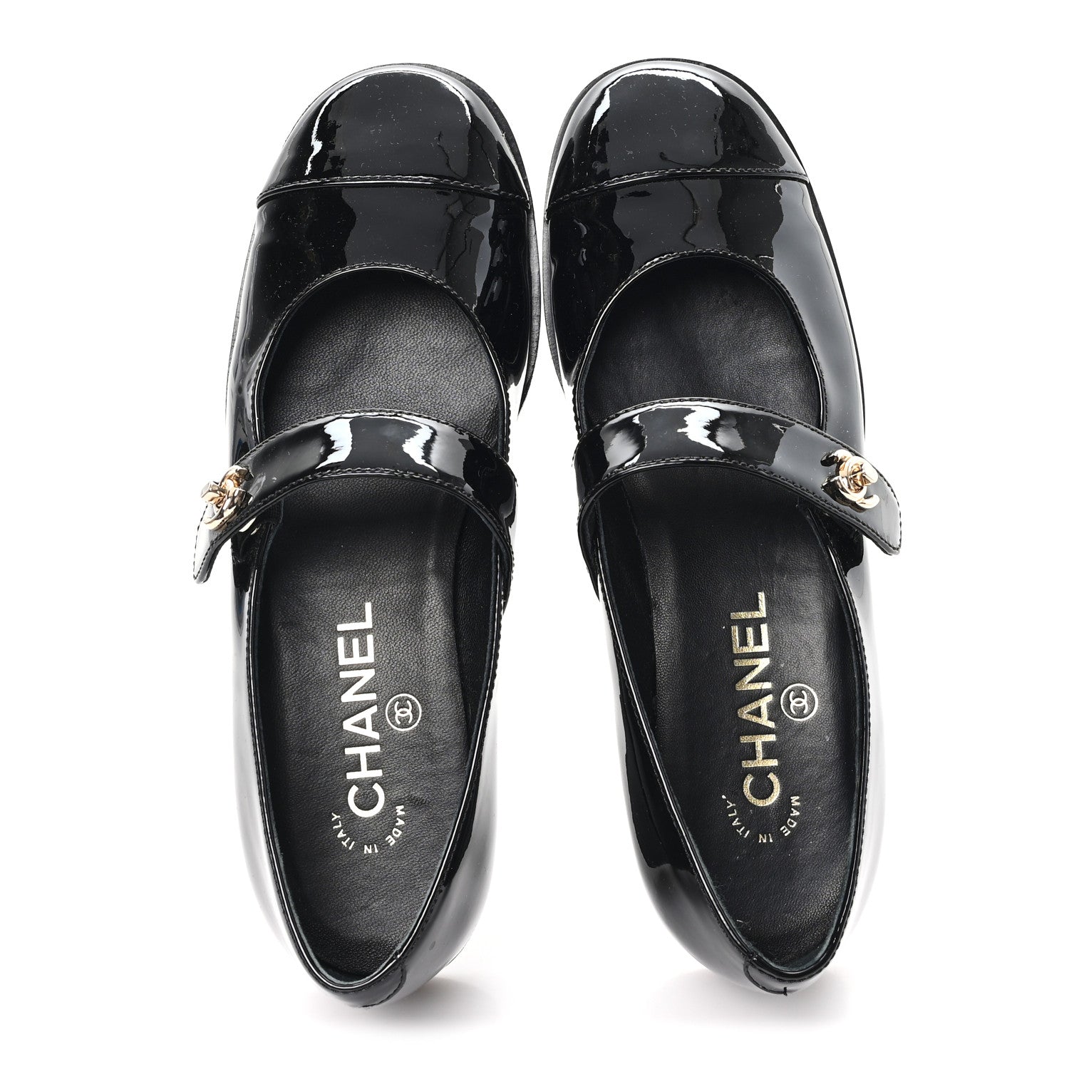 Chanel Patent Calfskin Mary Janes Flats 36.5 Black 2 of 10