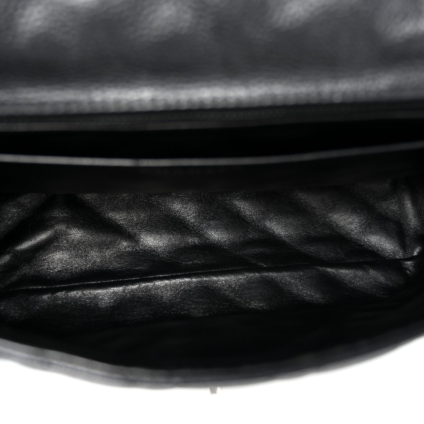 Washed Caviar Quilted Maxi Single Flap Black