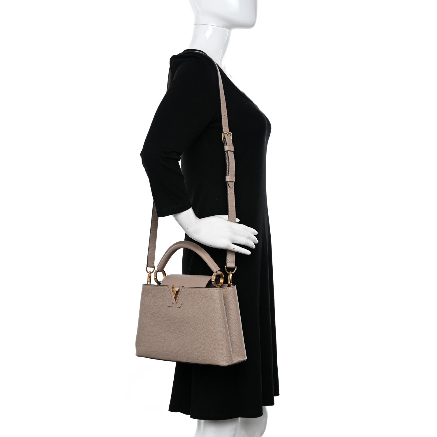 Louis Vuitton Taurillon Capucines BB Galet 2 of 9