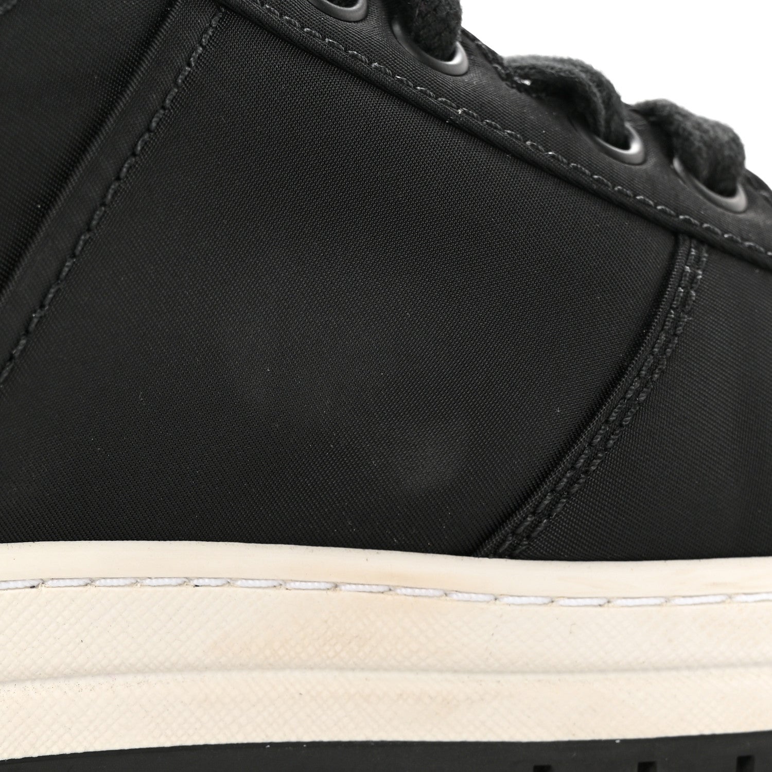 Prada Re-Nylon Triangle Logo Quilted Sneakers 38.5 Black 13 of 14