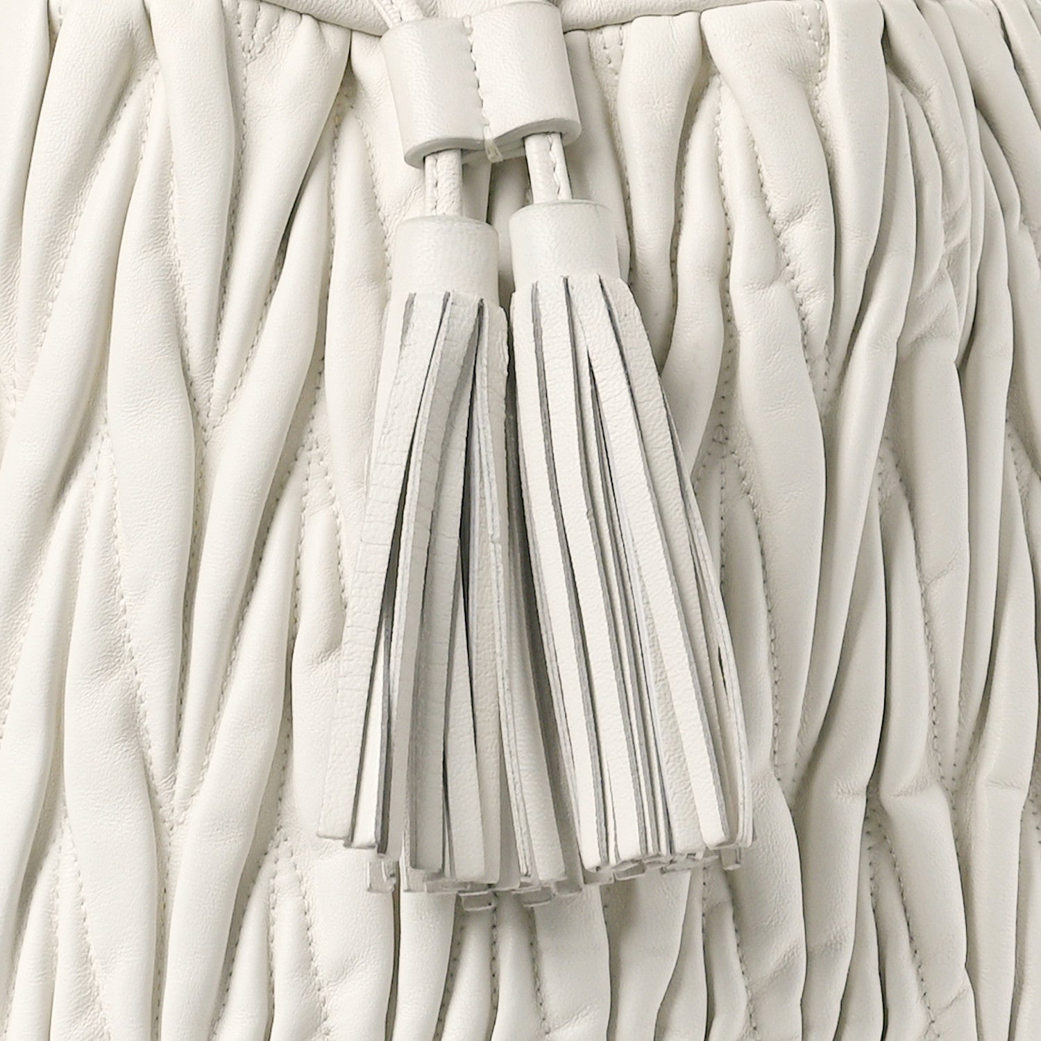 Miu Miu Nappa Matelasse Small Bucket Bag White 10 of 13