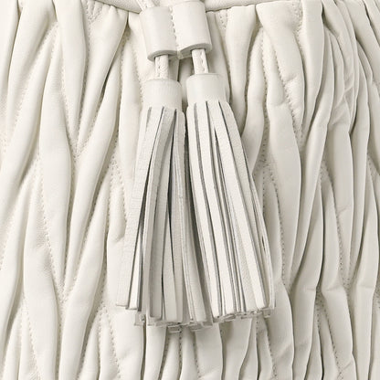 Miu Miu Nappa Matelasse Small Bucket Bag White 10 of 13