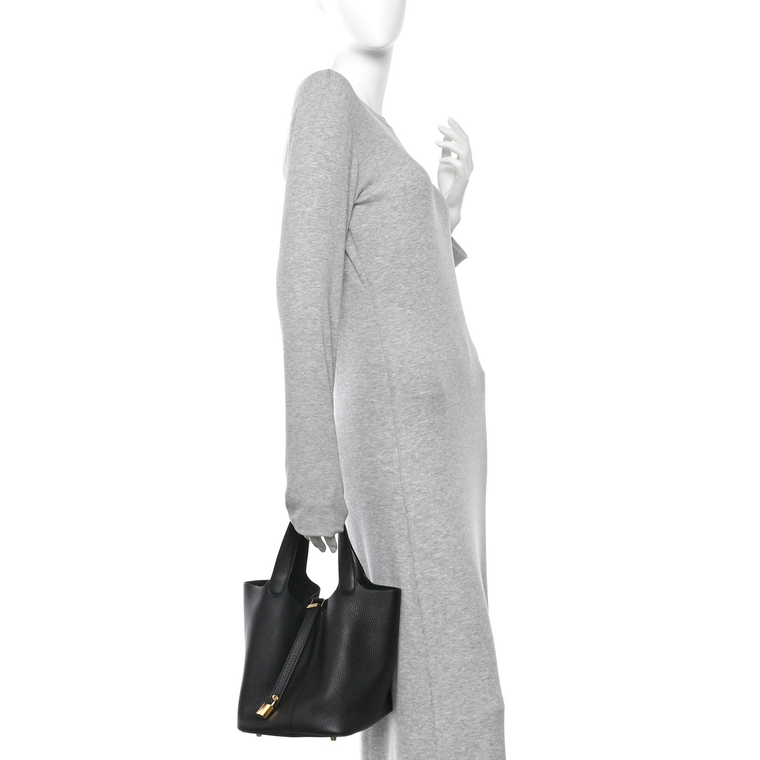Hermes Taurillon Clemence Picotin Lock 22 MM Black 2 of 10