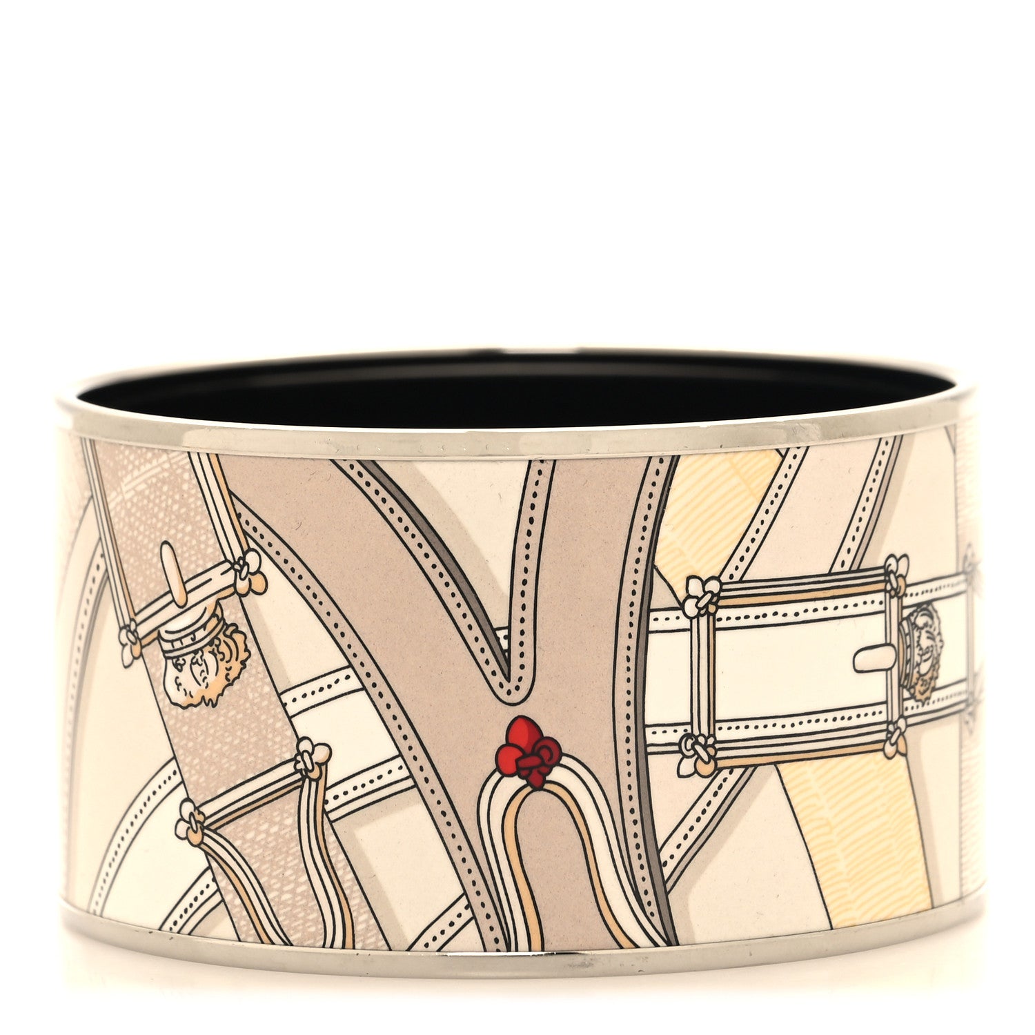 Hermes Enamel Printed Extra Wide Cavalcadour Bracelet 62 1 of 5