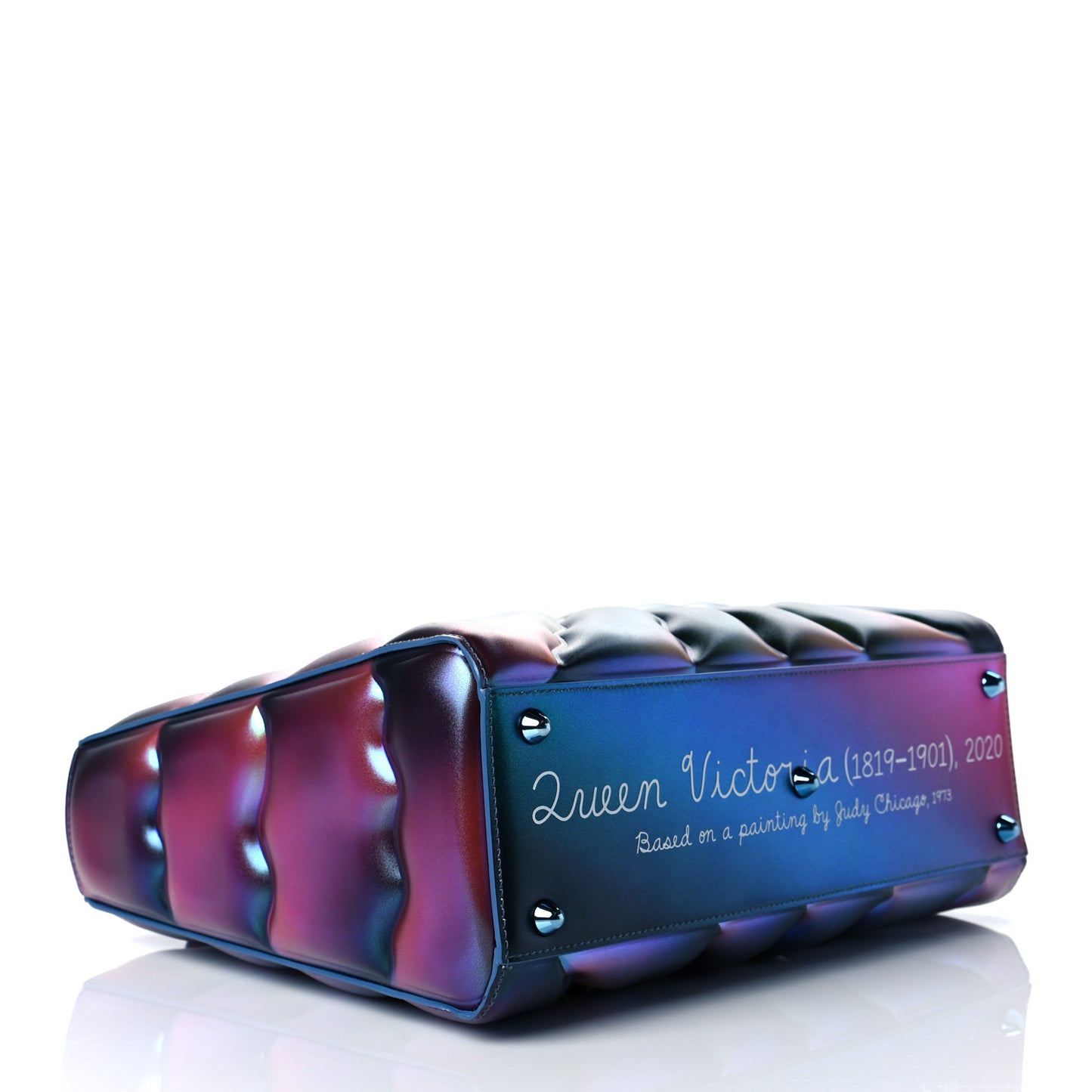 Metallic Iridescent Calfskin Large Judy Chicago Lady Art Multicolor