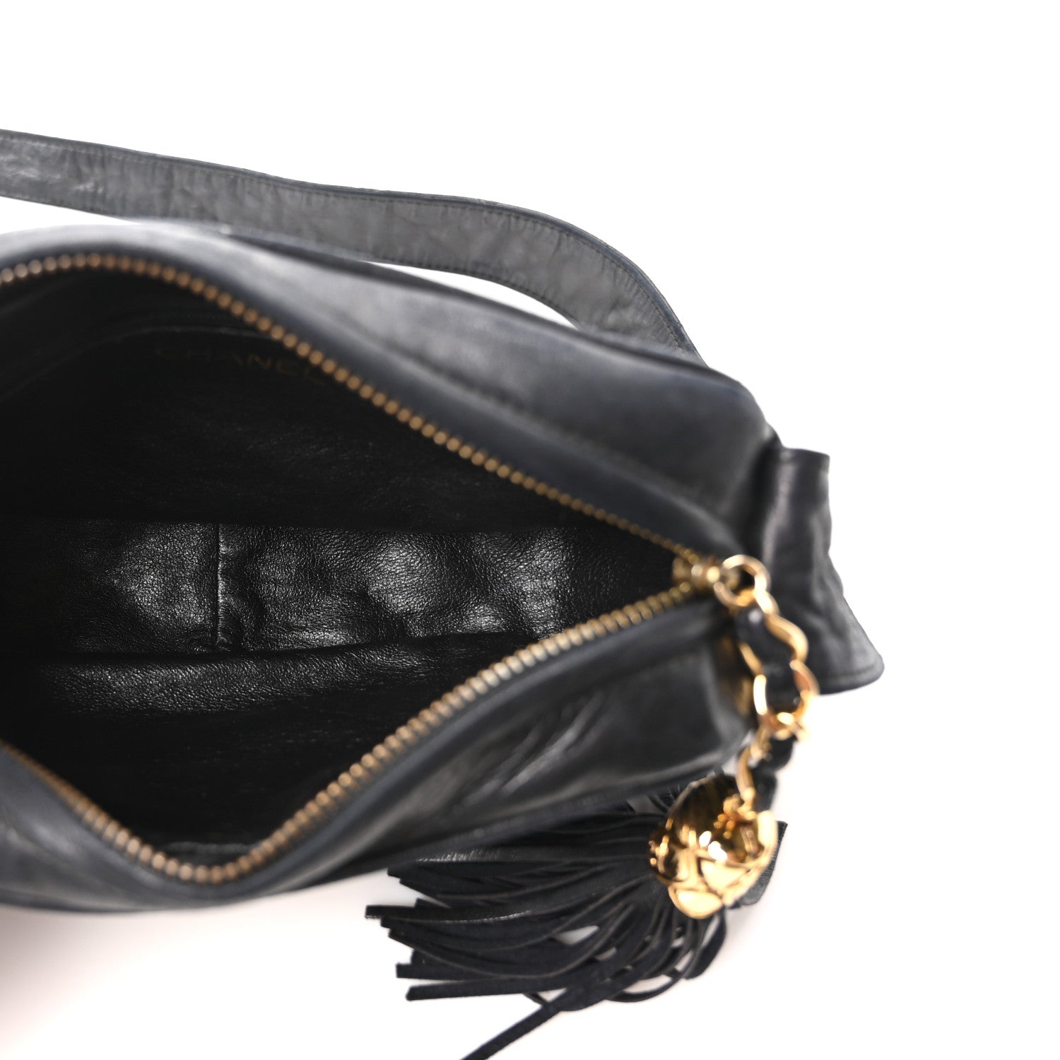 Chanel Lambskin Quilted Tassel Camera Case Black 5 of 10