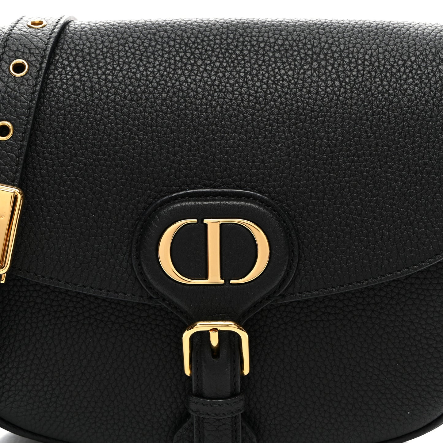 Grained Calfskin Medium Bobby Flap Black