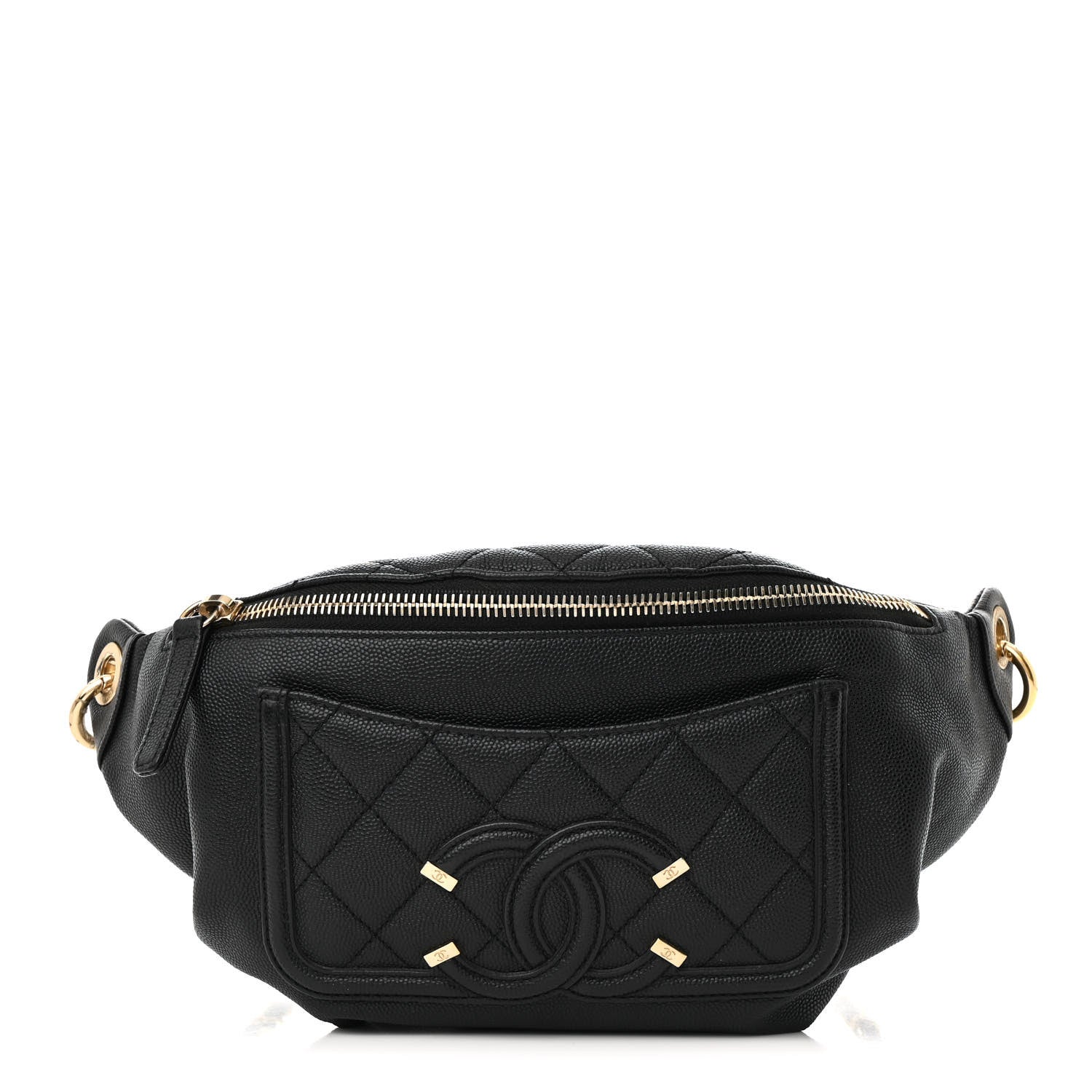 Chanel Caviar Quilted Filigree Waist Bag Black 1 of 15