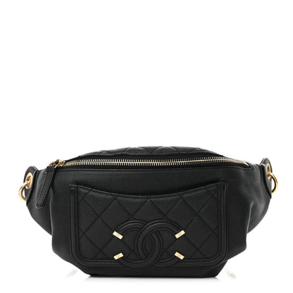 Chanel Caviar Quilted Filigree Waist Bag Black 1 of 15