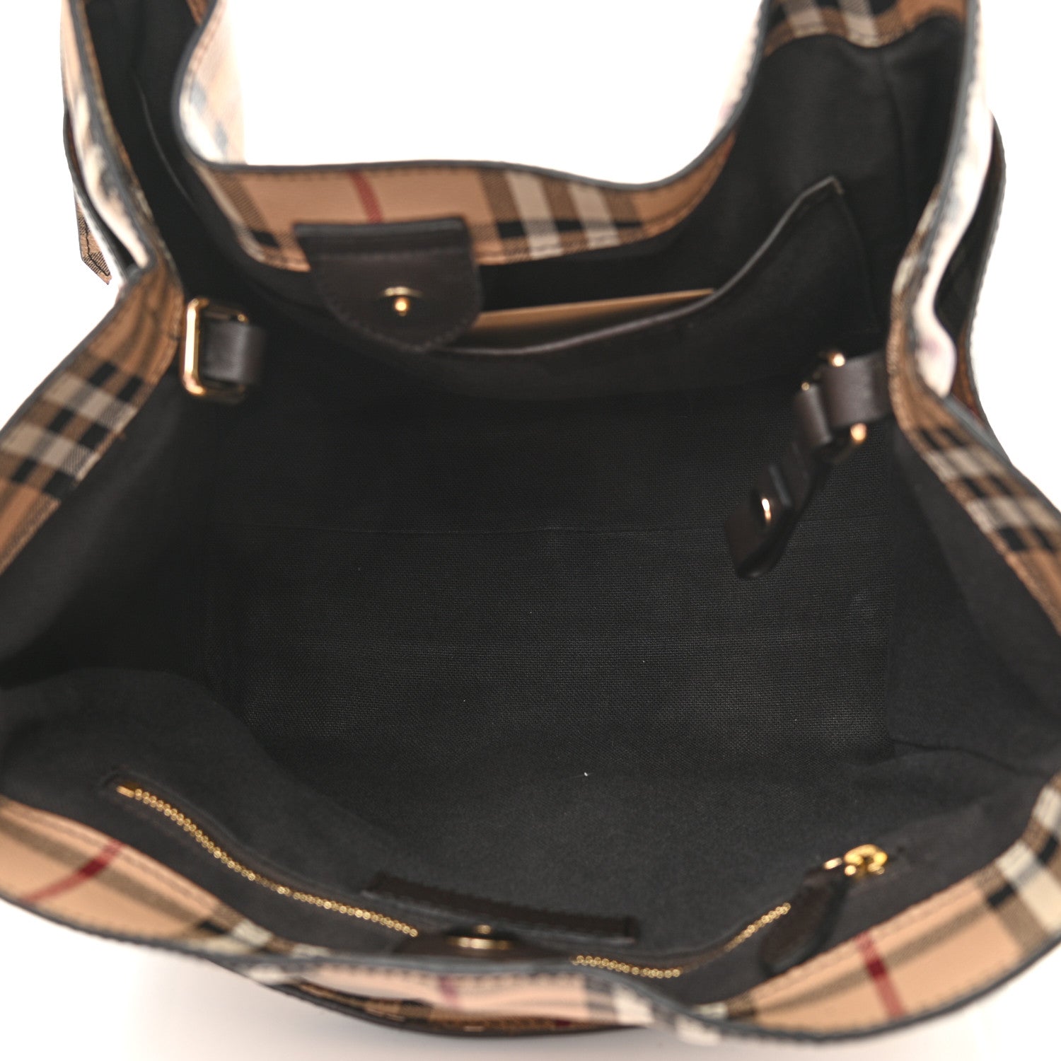 Burberry Haymarket Check Small Canterbury Tote Chocolate 5 of 11