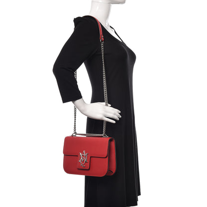 Alexander McQueen Grained Calfskin Medium Insignia Flap China Red 2 of 13