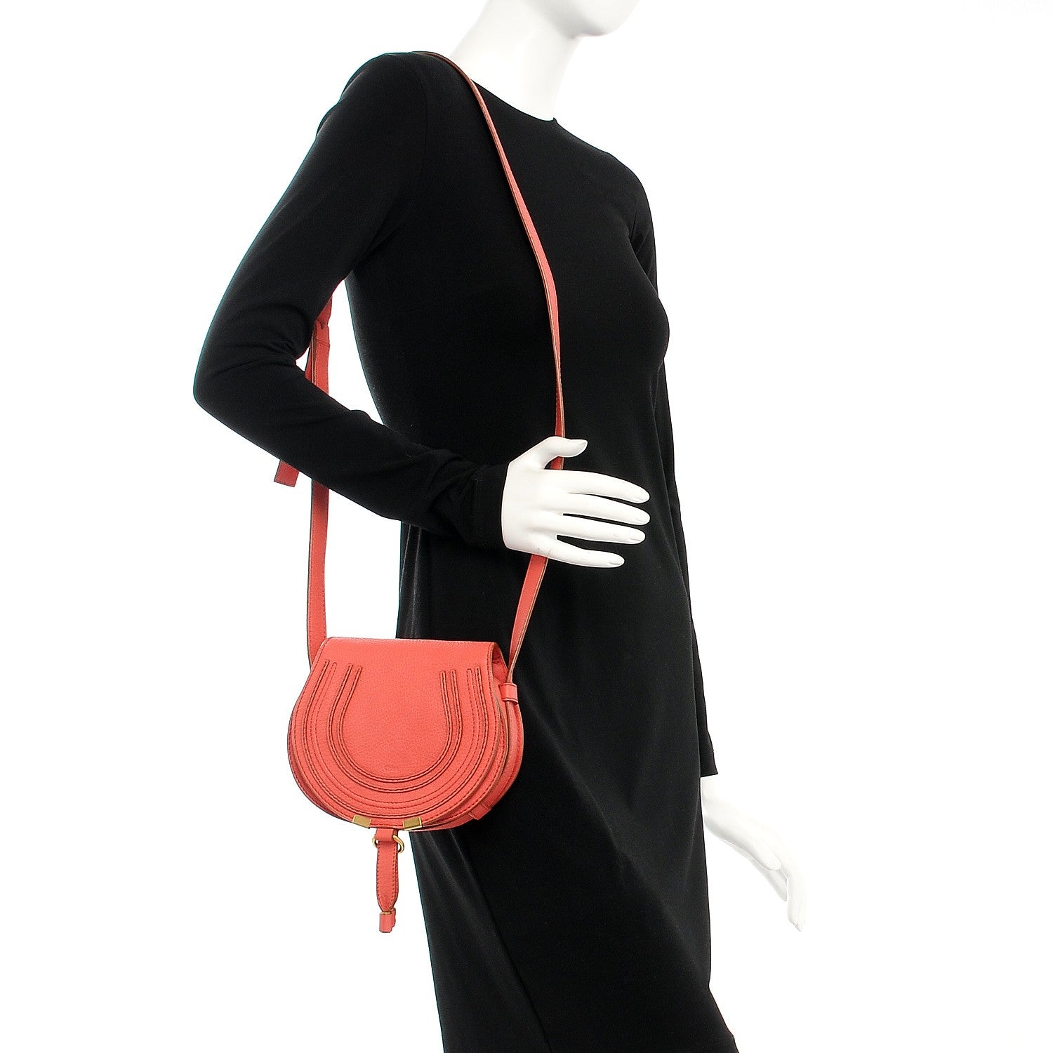 Chloe Calfskin Mini Marcie Round Crossbody Bag Paradise Pink 2 of 9