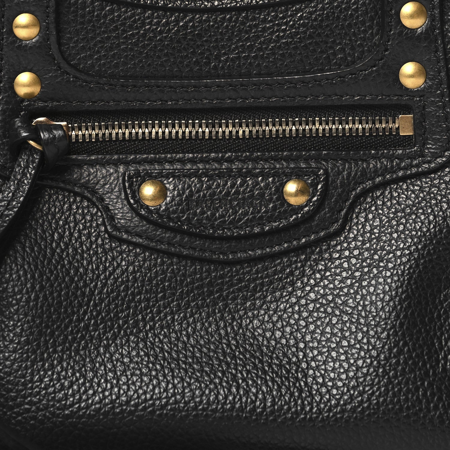 Balenciaga Grained Calfskin Neo Classic Gold Hardware Nano City Crossbody Black 8 of 10