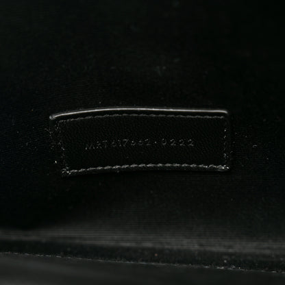 Saint Laurent Grain De Poudre Matelasse Chevron Monogram Envelope Clutch Black 7 of 8
