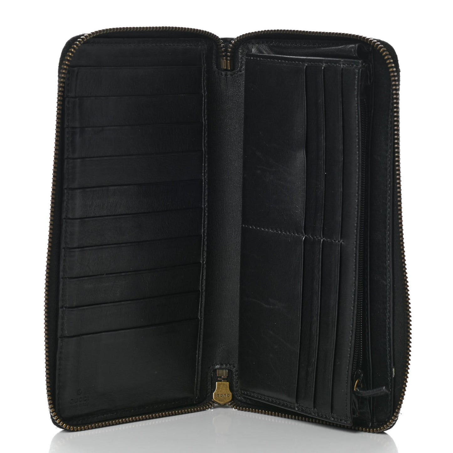 Calfskin Matelasse GG Marmont Zip Around Organizer Wallet Black