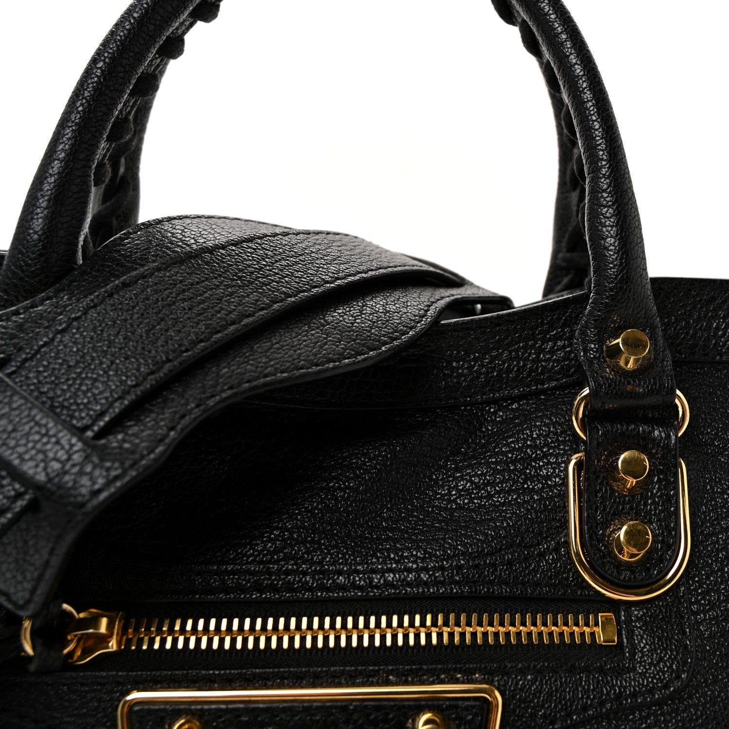 Balenciaga Chevre Gold Metallic Edge Hardware S City Black 8 of 10