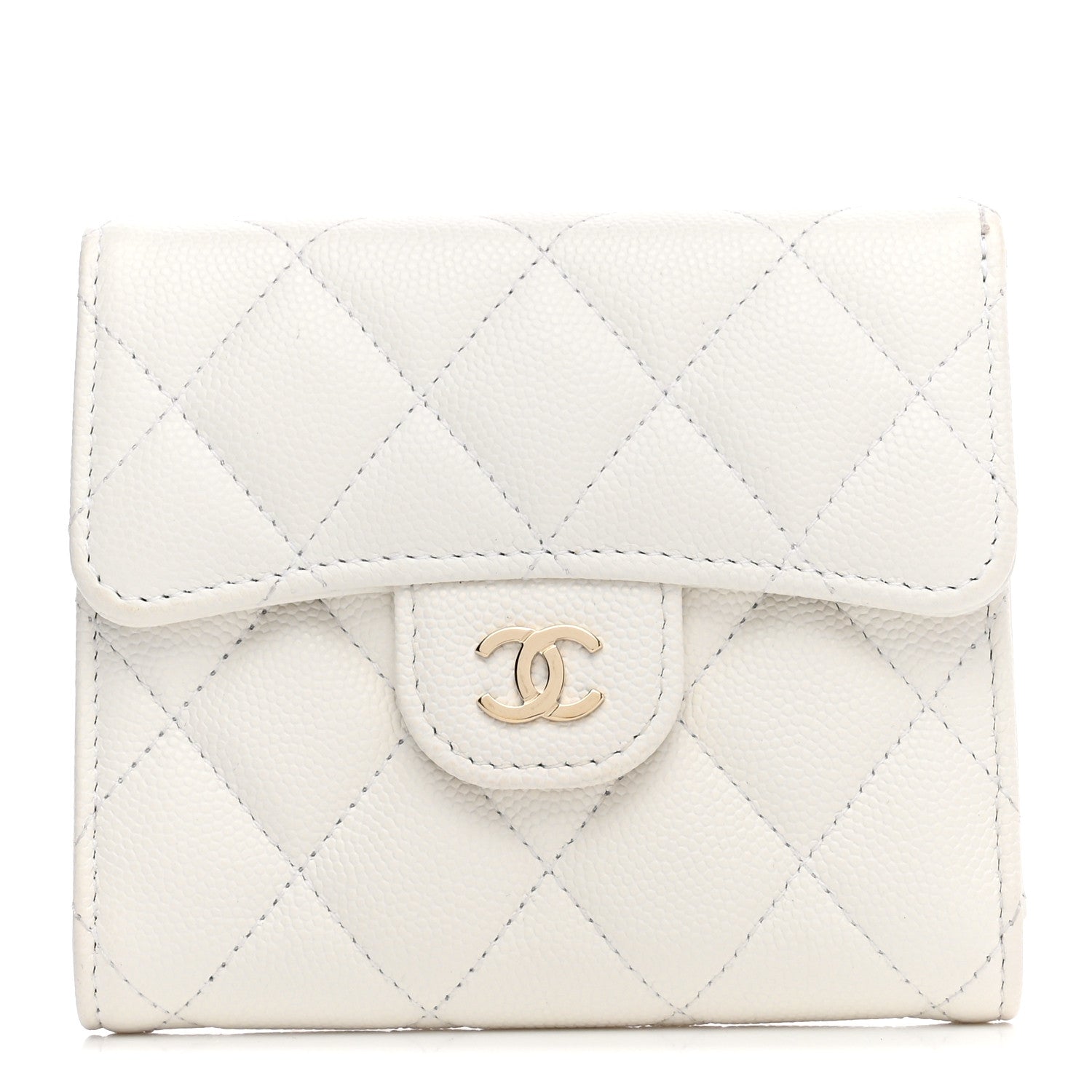 Chanel Caviar Quilted Small Flap Wallet White 1 of 13