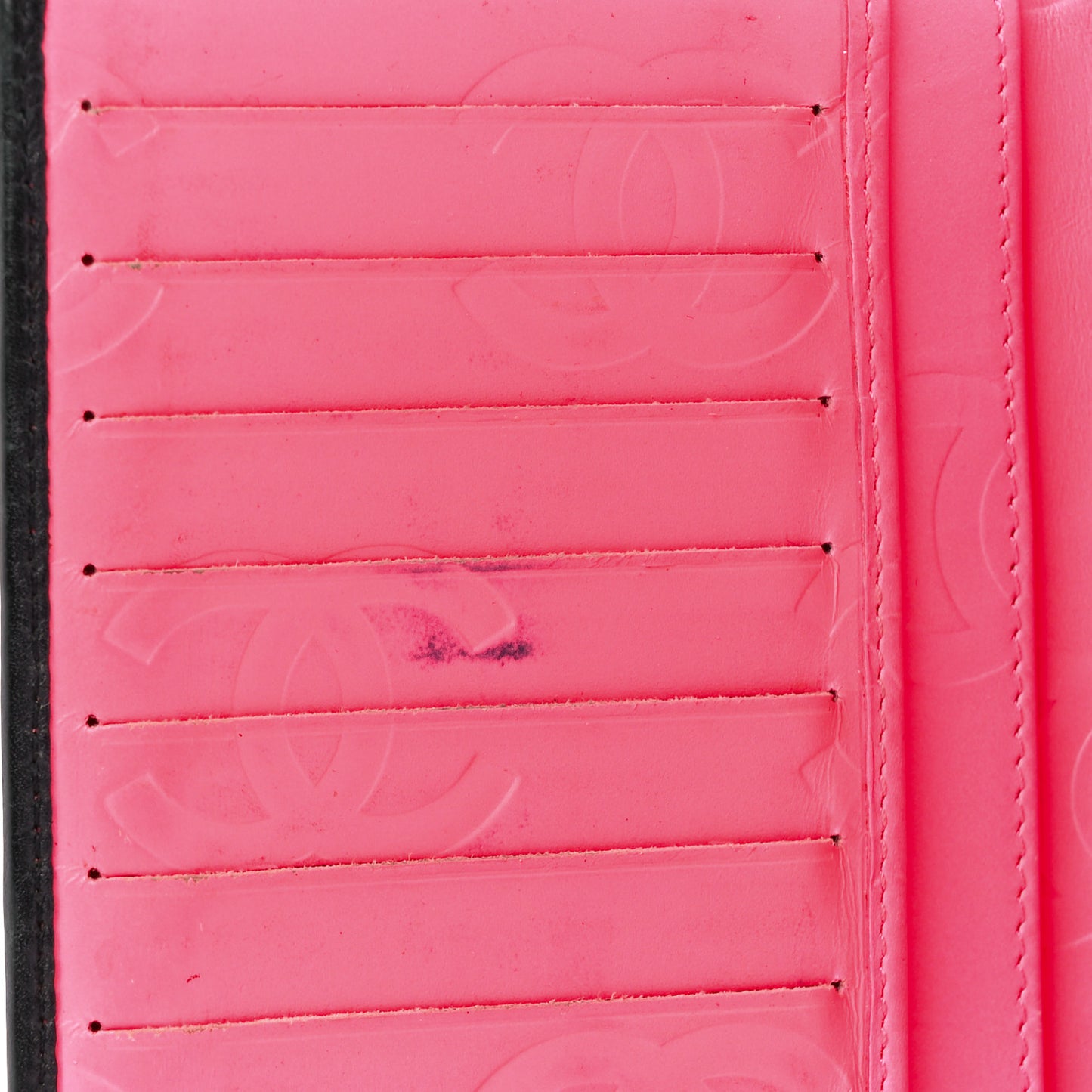 Calfskin Quilted Cambon Yen Wallet Black