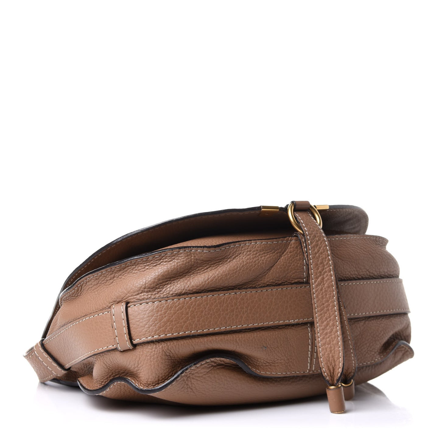 Calfskin Medium Marcie Round Crossbody Bag Nut
