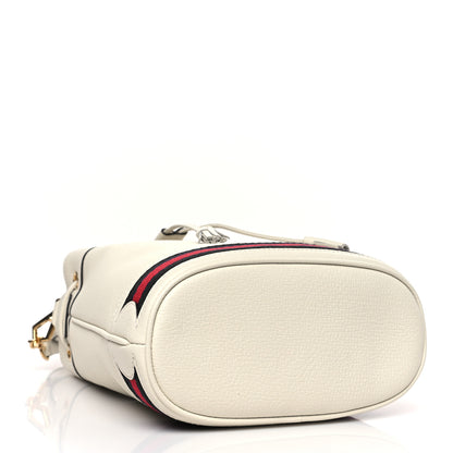 Gucci Glazed Textured Calfskin Web Small Ophidia Bucket Bag Mystic White 4 of 9