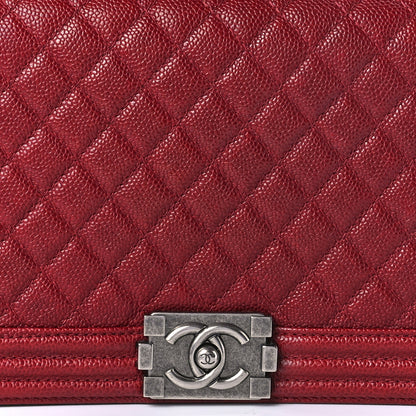 Chanel Caviar Quilted New Medium Boy Flap Dark Red 8 of 11
