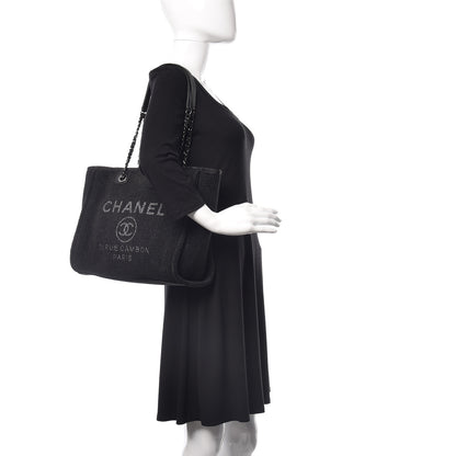 Chanel Lurex Boucle Small Deauville Tote Black 2 of 10