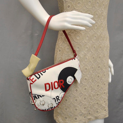 Christian Dior Hardcore Small Saddle Bag White Red Black 2 of 10