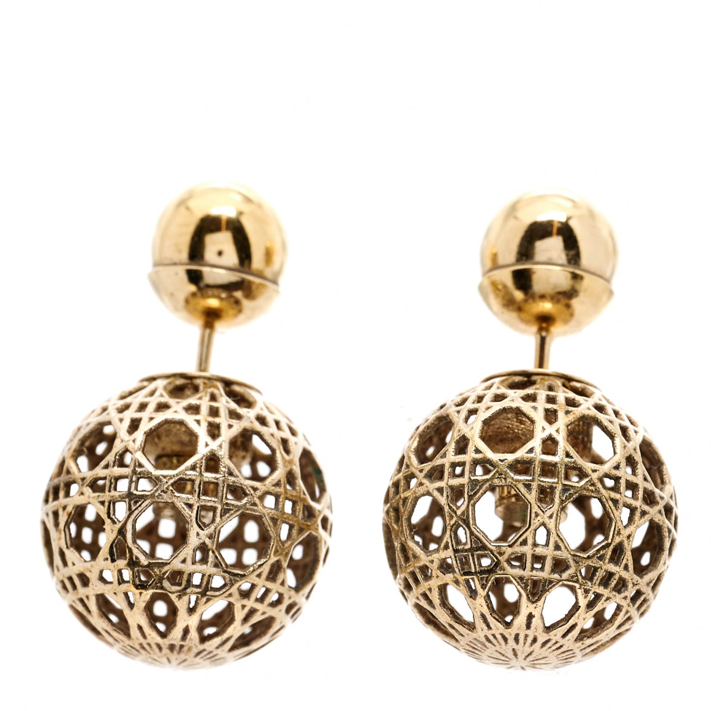Cannage Mise En Dior Tribal Earrings Gold
