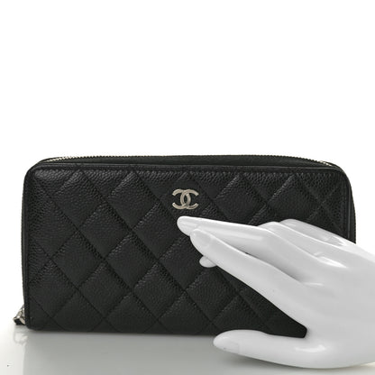 Chanel Caviar Quilted Large Zip Around Wallet Black 2 of 8