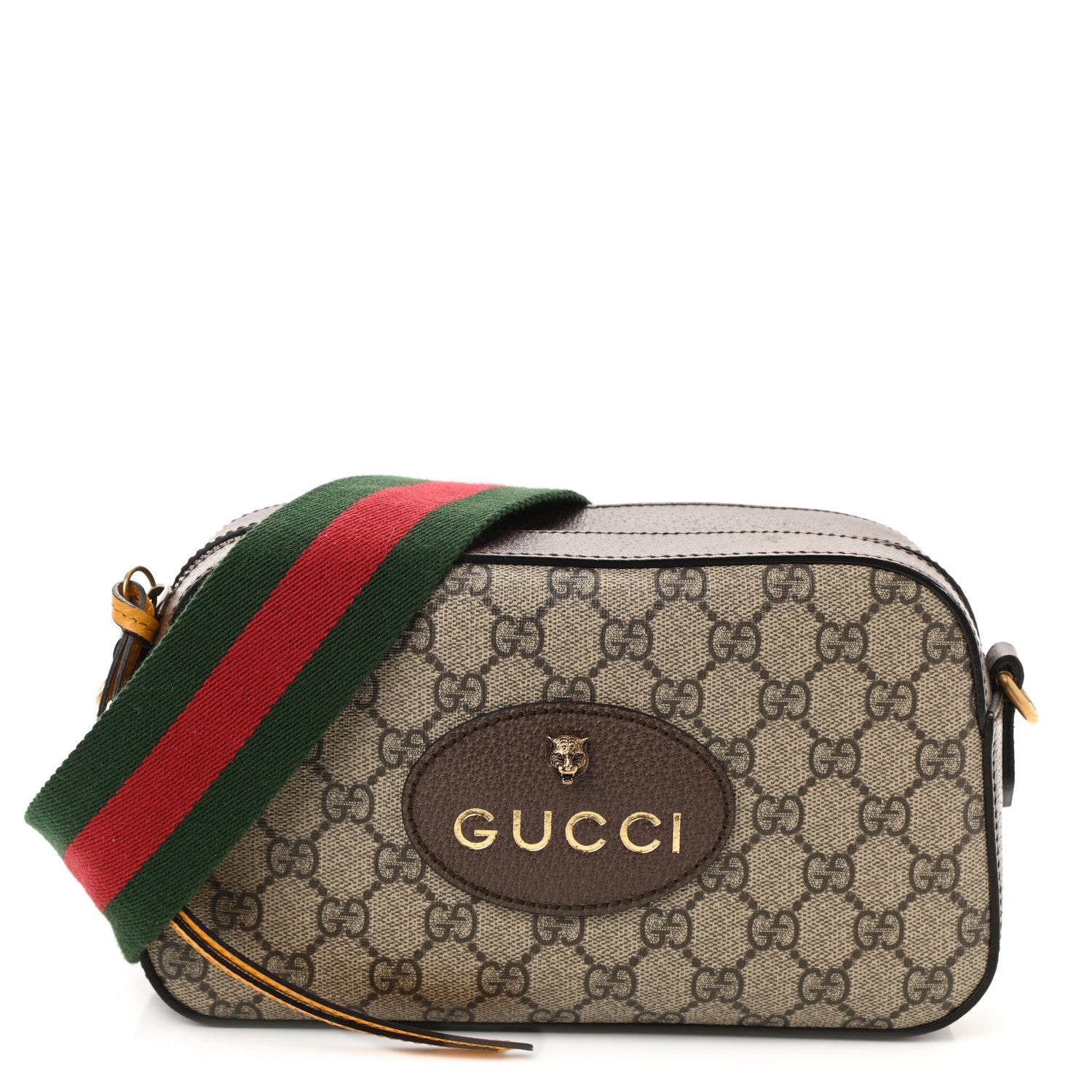 Gucci GG Supreme Monogram Web Neo Vintage Shoulder Bag Beige New Acero Crop 1 of 10