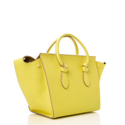 Celine Crisped Calfskin Mini Tie Knot Tote Fluo Yellow 3 of 7