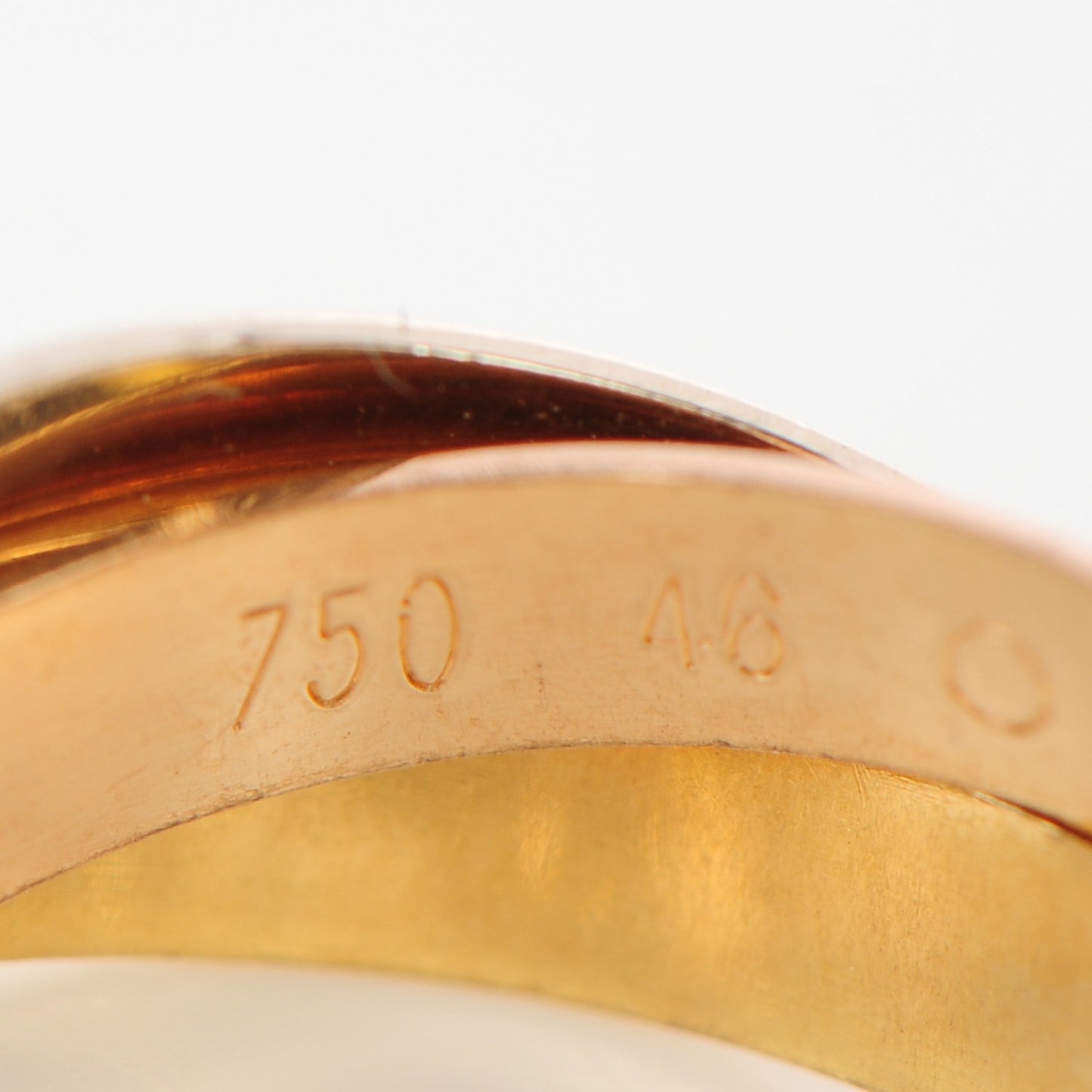 18K Pink Yellow White Gold Classic Trinity Ring 46 3.75