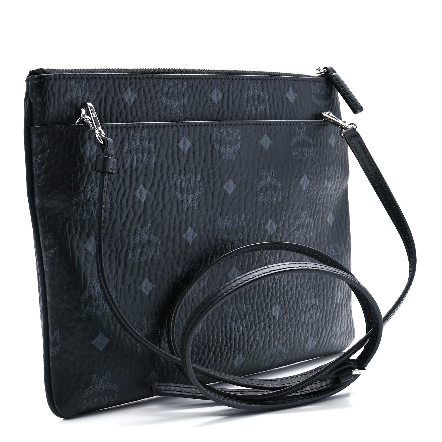 MCM Visetos Liz Shopper Tote Pouch Black 2 of 10