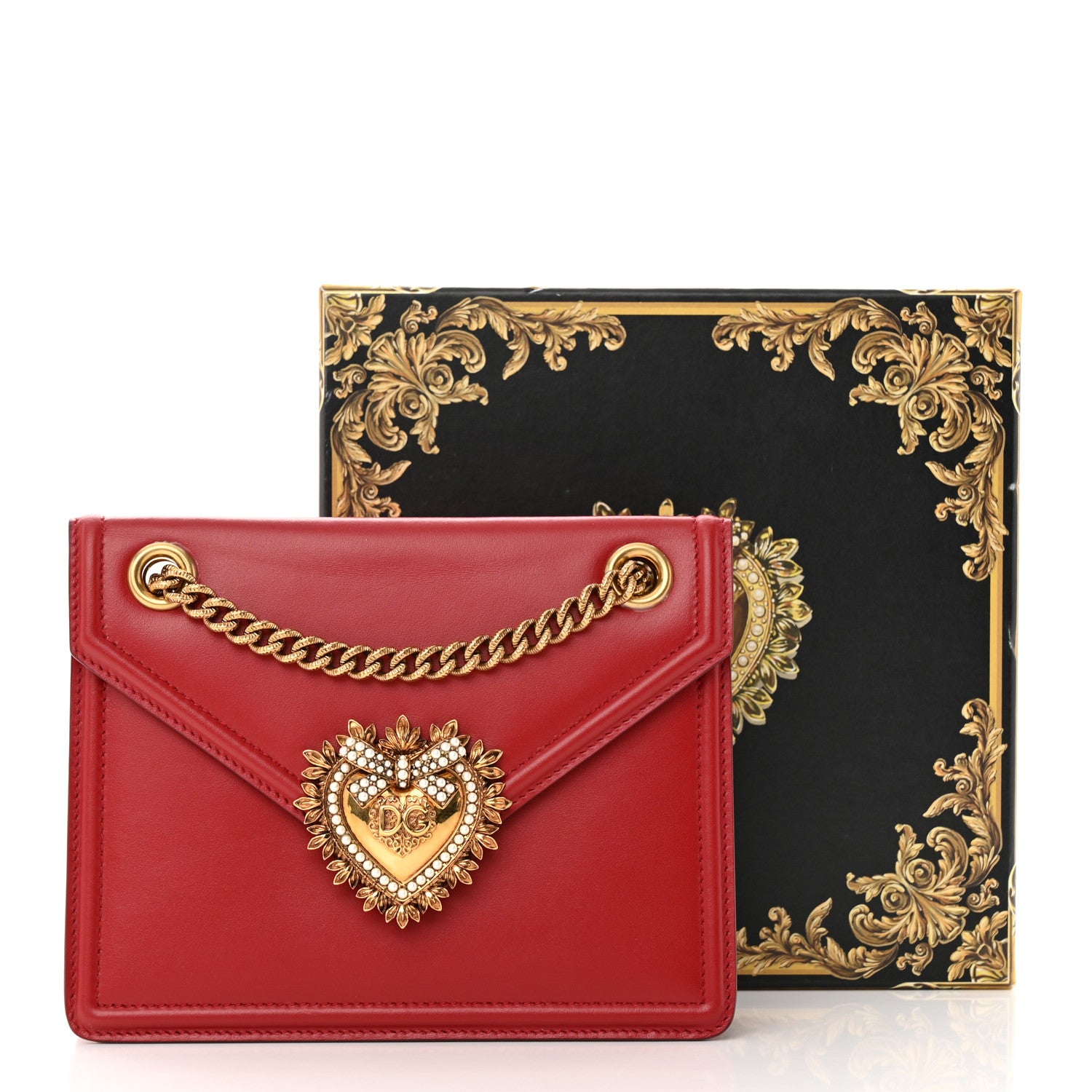 Dolce & Gabbana Smooth Calfskin Medium Devotion Crossbody Bag Poppy Red 15 of 15
