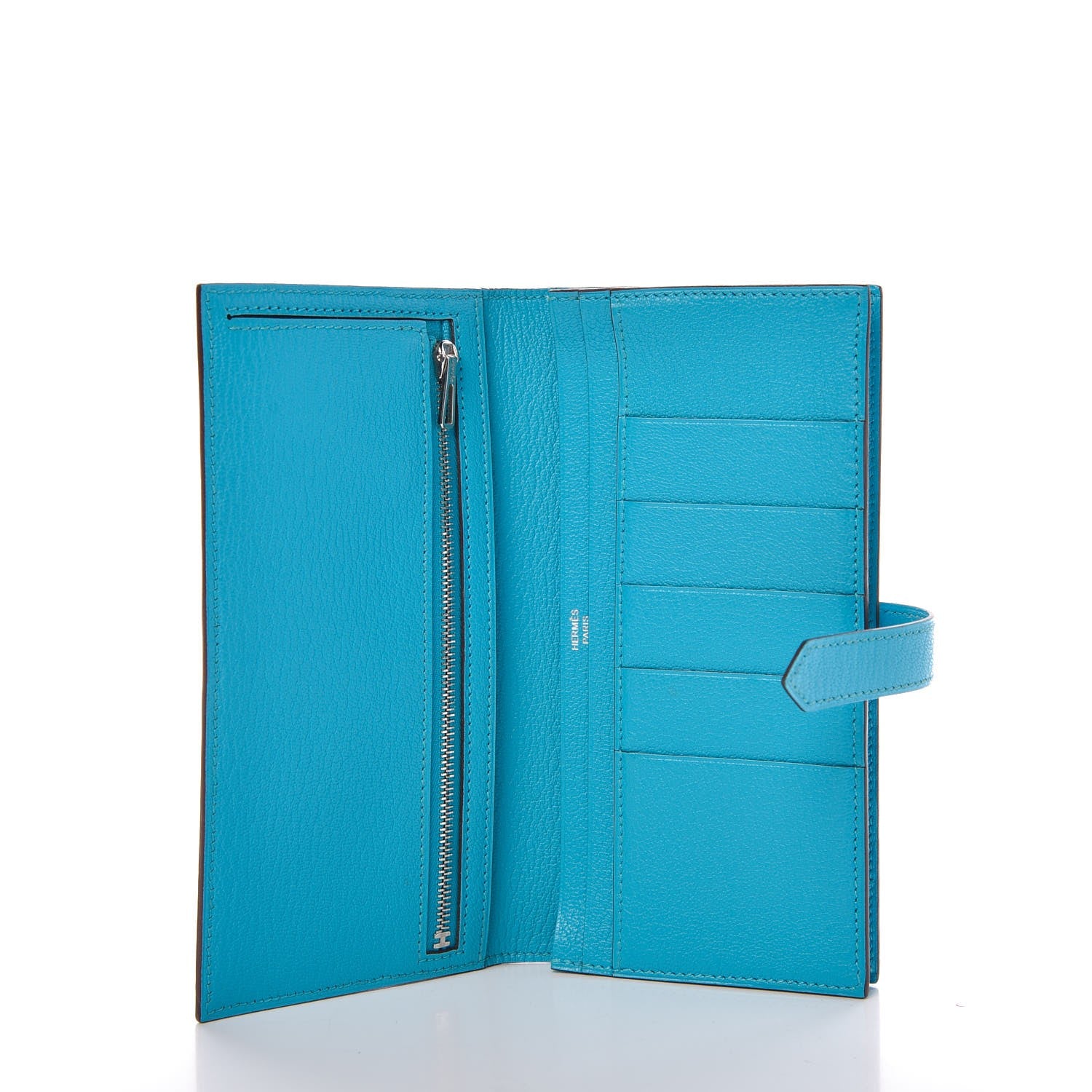 Hermes Chevre Mysore Bearn Gusset Wallet Bleu Azteque 5 of 8